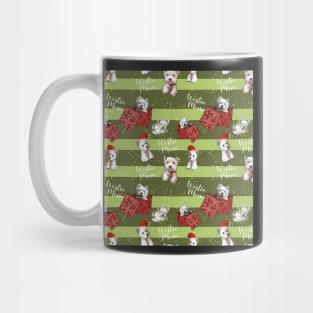 Christmas Westies green pattern Mug